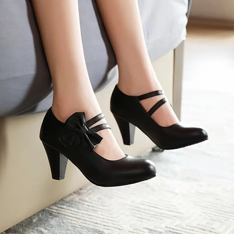 Ladies Elegant Double Buckle Low Heels - Nocini