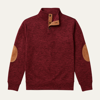 Classic Men's Cable Knit Sweater with Patch Elbows