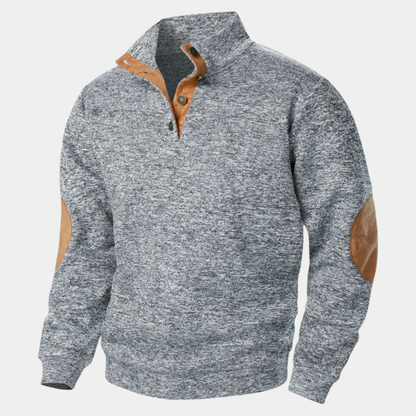 Classic Men's Cable Knit Sweater with Patch Elbows