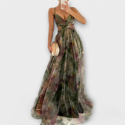 Elegant Mesh Evening Gown