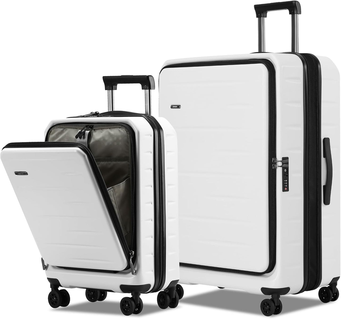 Durable Hardside Rolling Carry On with Pocket & Lock