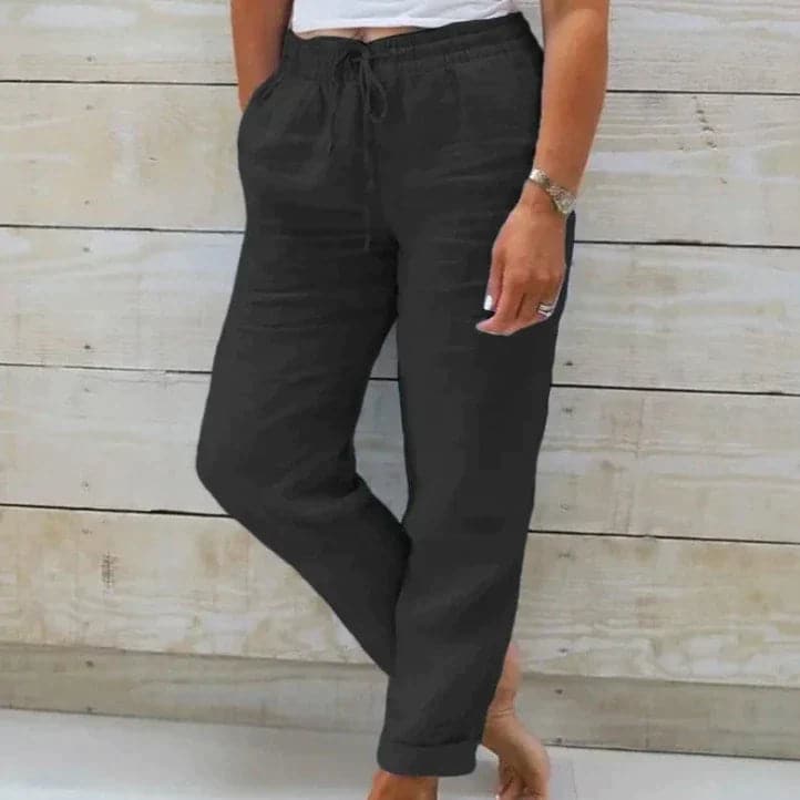Comfortable Women's Linen Pants with Elastic Waist