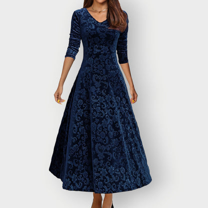 Luxurious Velvet Knee Length Dress