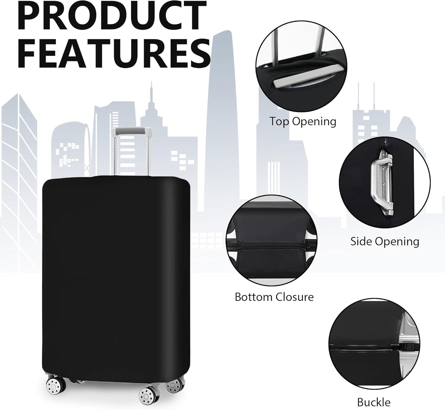 Durable 3PC Travel Luggage Cover Set with Tear Resistant Coating