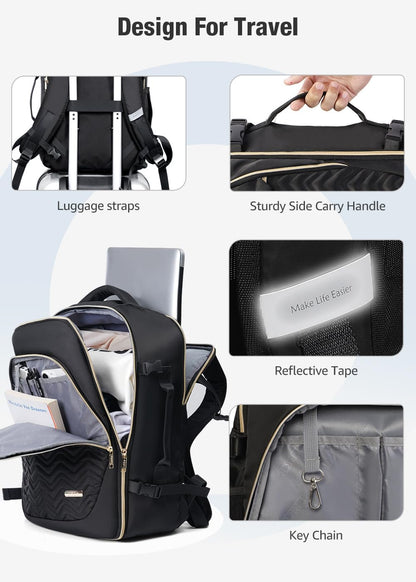 Large Carry-On Travel Bag with Cubes & Laptop Sleeve