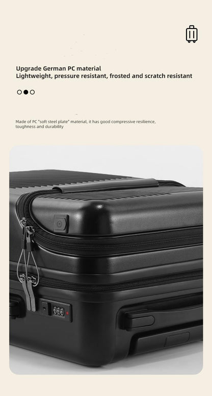 Durable Travel Carry-On with USB Charger & Lock