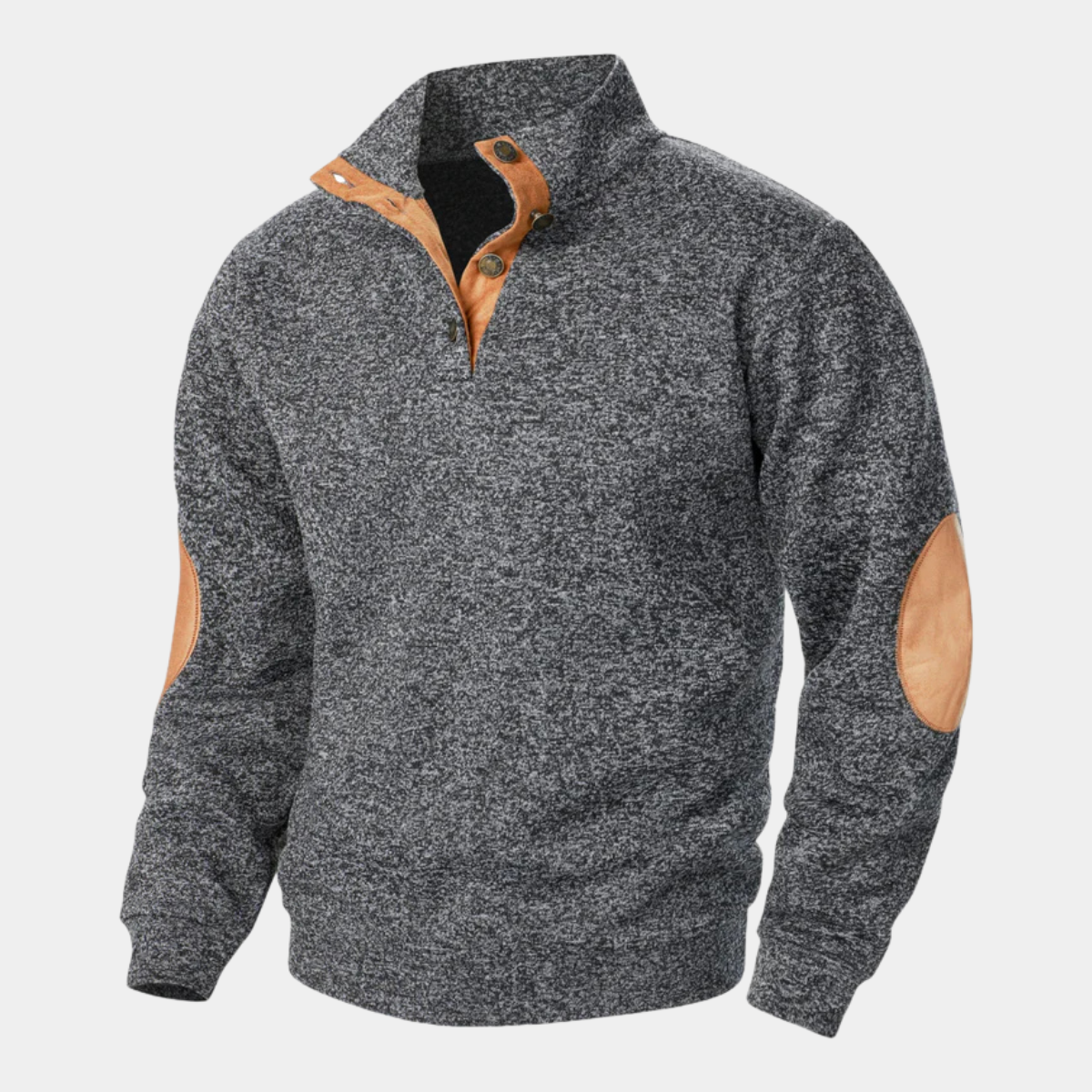 Classic Men's Cable Knit Sweater with Patch Elbows