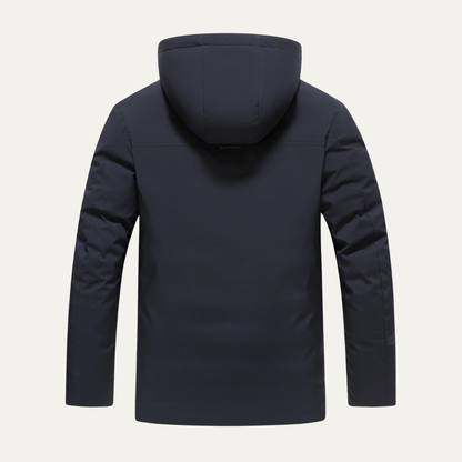 Warm Men's Padded Cotton Parka Jacket with Hood