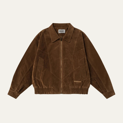 Classic Men's Vintage Suede Bomber Jacket - Nocini