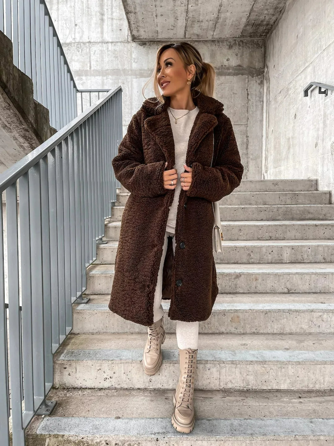 Luxurious Fleece Lined Trench Coat for Women