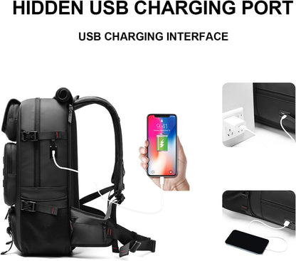 Waterproof Hiking Backpack with Laptop Sleeve & Charging Port
