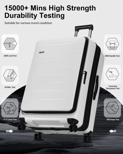 Durable Hardside Rolling Carry On with Pocket & Lock