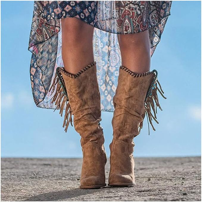 Fashionable Cowboy Mid-Calf Boots for Women