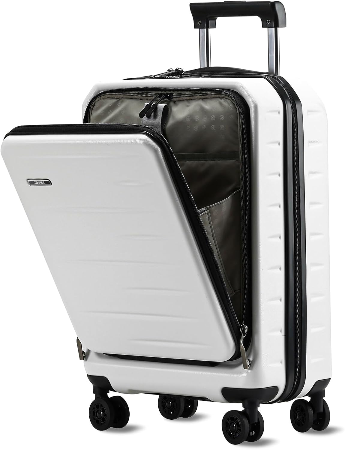 Durable Hardside Rolling Carry On with Pocket & Lock
