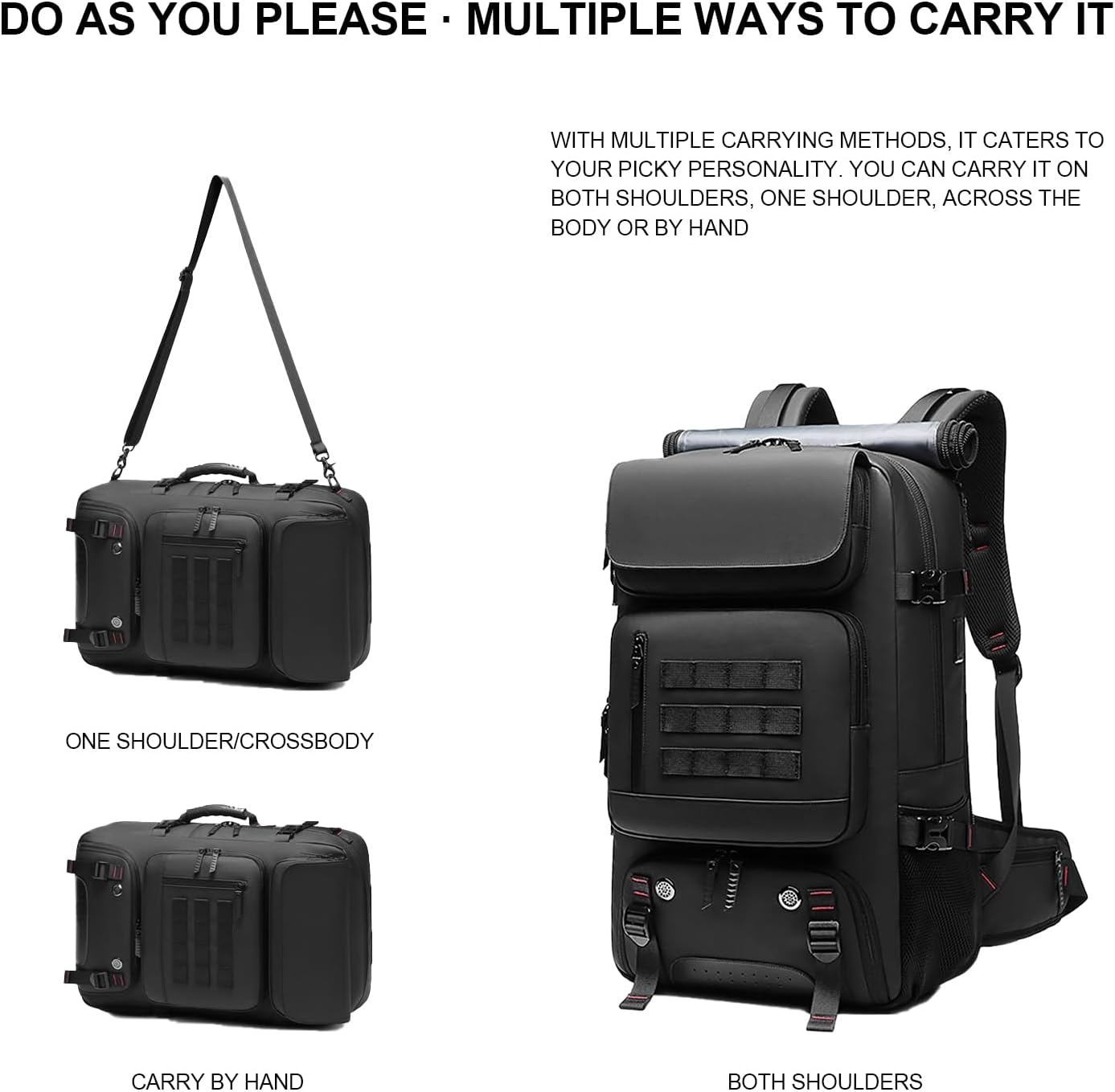 Waterproof Hiking Backpack with Laptop Sleeve & Charging Port
