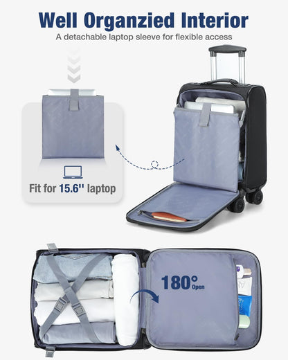 Compact Wheeled Carry-On Luggage - Lightweight & Approved