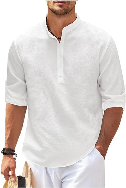 Casual Mens Shirt Loose Fit Button Down