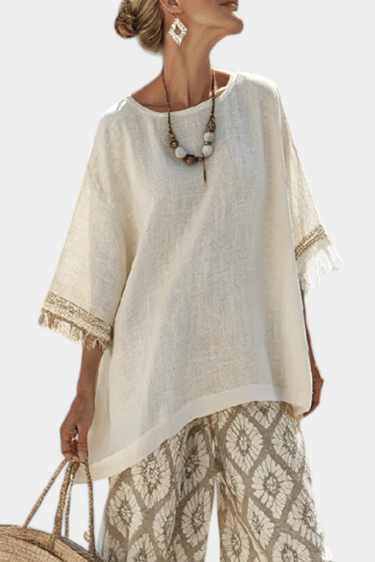 Elegant Blouse and Comfortable Pants Set