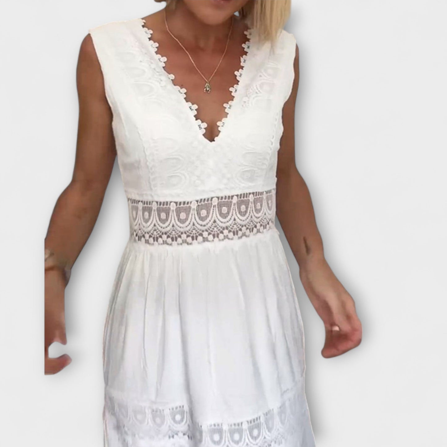 Elegant V-Neck Lace Formal Gown