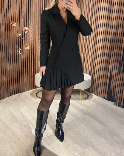 Elegant Sleeve Dress with Pleats