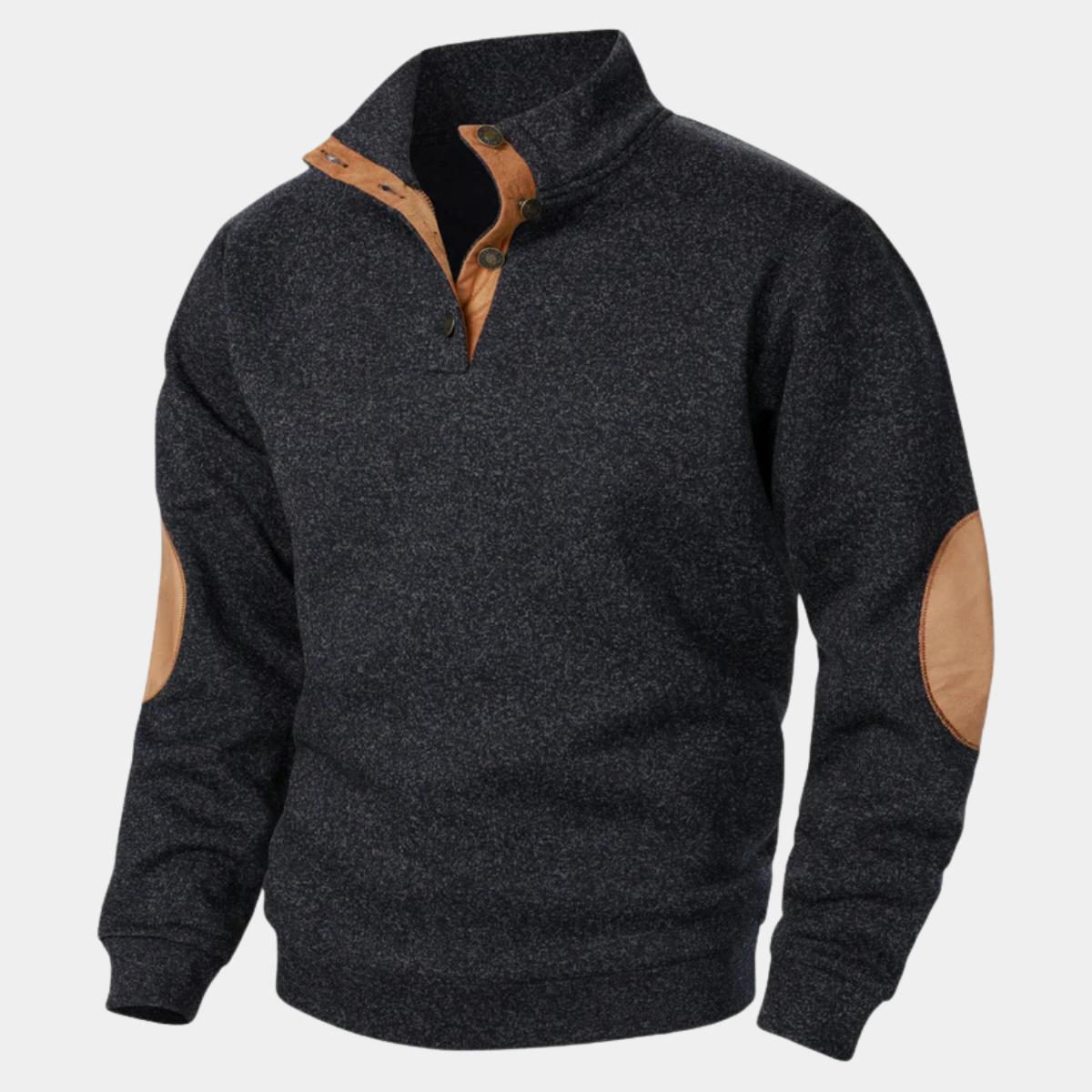 Classic Men's Cable Knit Sweater with Patch Elbows