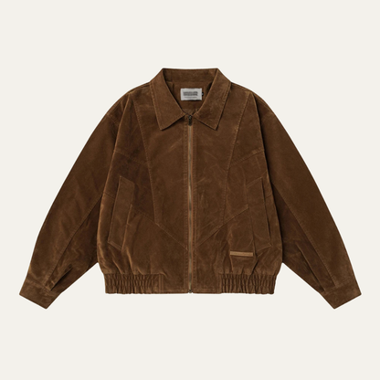 Classic Men's Vintage Suede Bomber Jacket