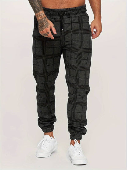 Casual Checked Slim Fit Mens Jogging Pants - Olytrend