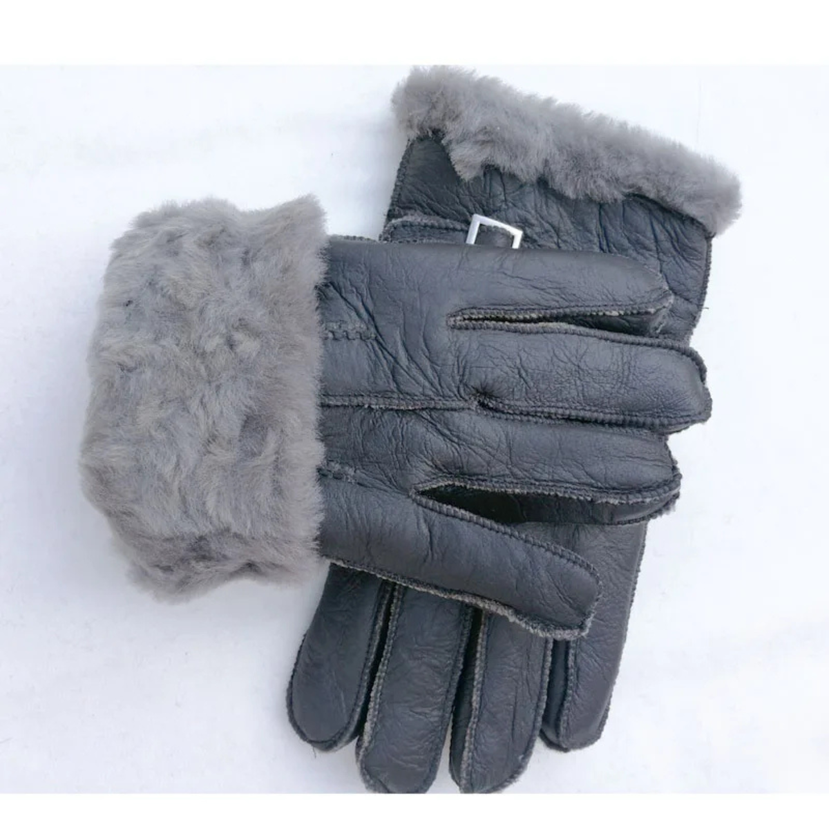 Warm Sheepskin Men's Winter Leather Gloves