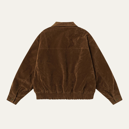 Classic Men's Vintage Suede Bomber Jacket
