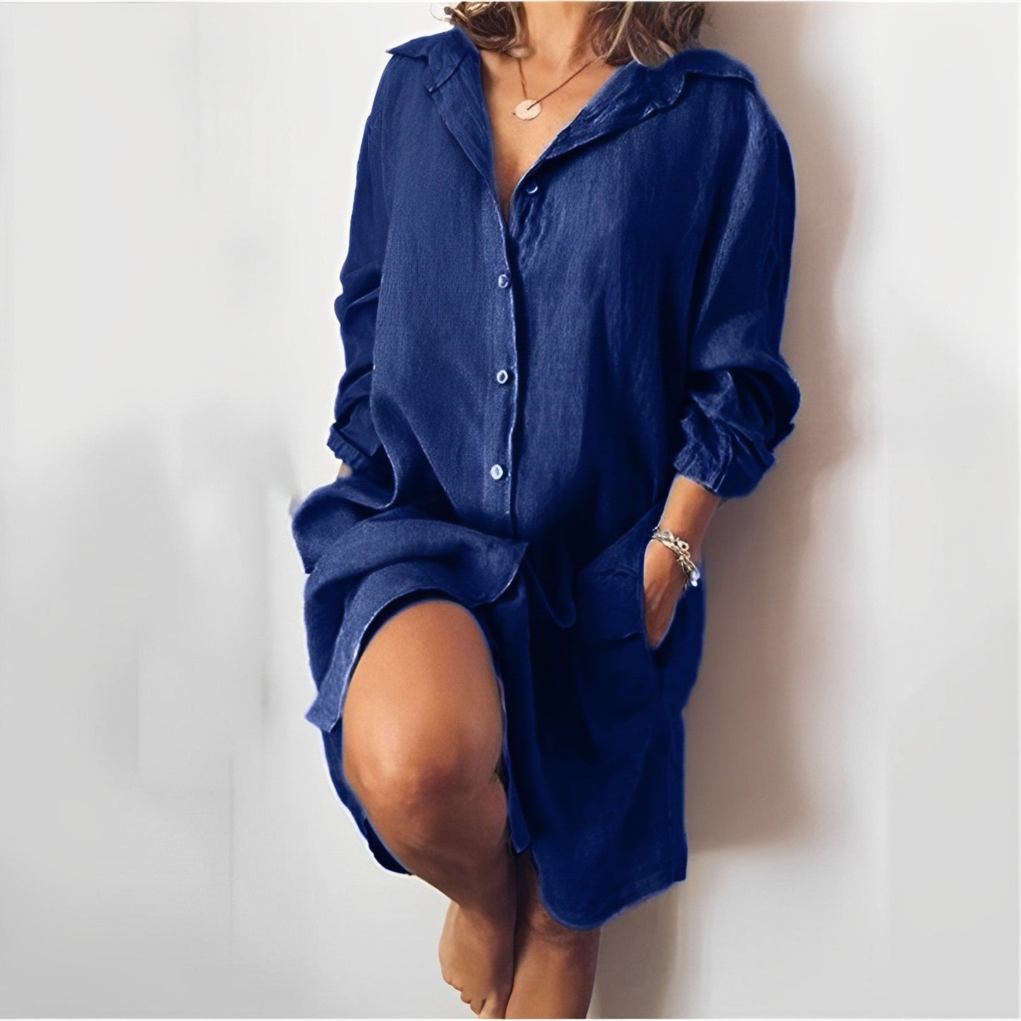 Comfortable Women's Loose Fit Long Sleeve Blouse