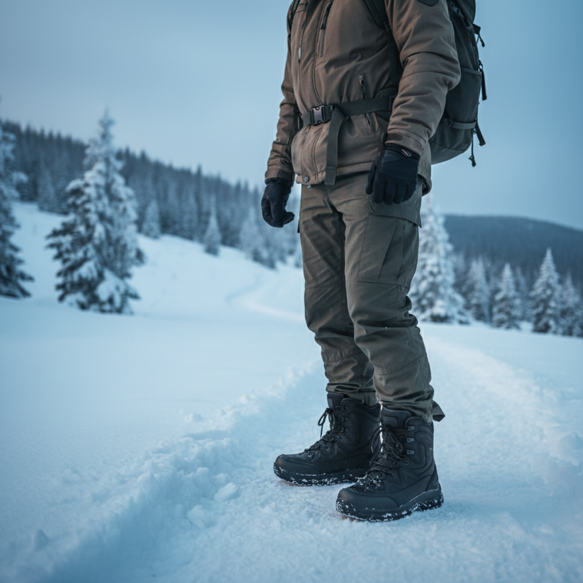 Rugged Outdoor Men's Insulated Waterproof Snow Boots