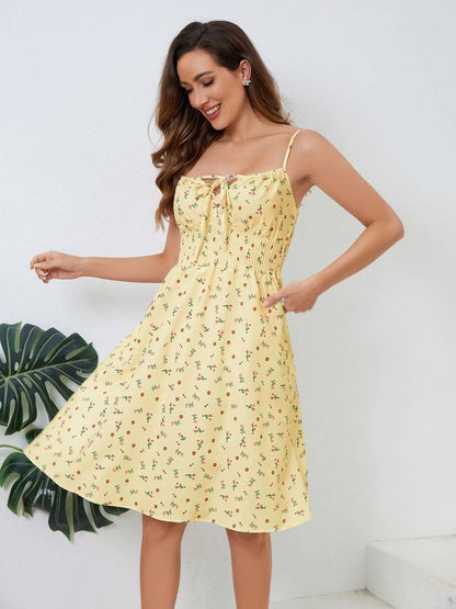 Women's Floral Sundress - Strapless A-Line Maxi Dress