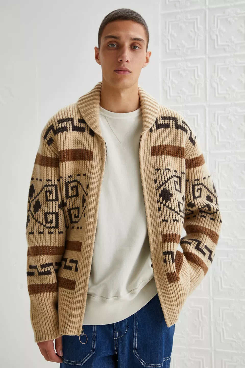 Classic Zip Up Men's Cardigan Sweater