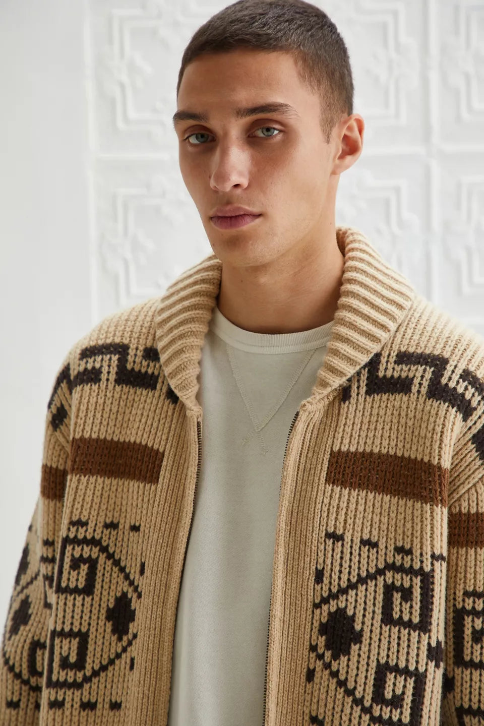 Classic Zip Up Men's Cardigan Sweater