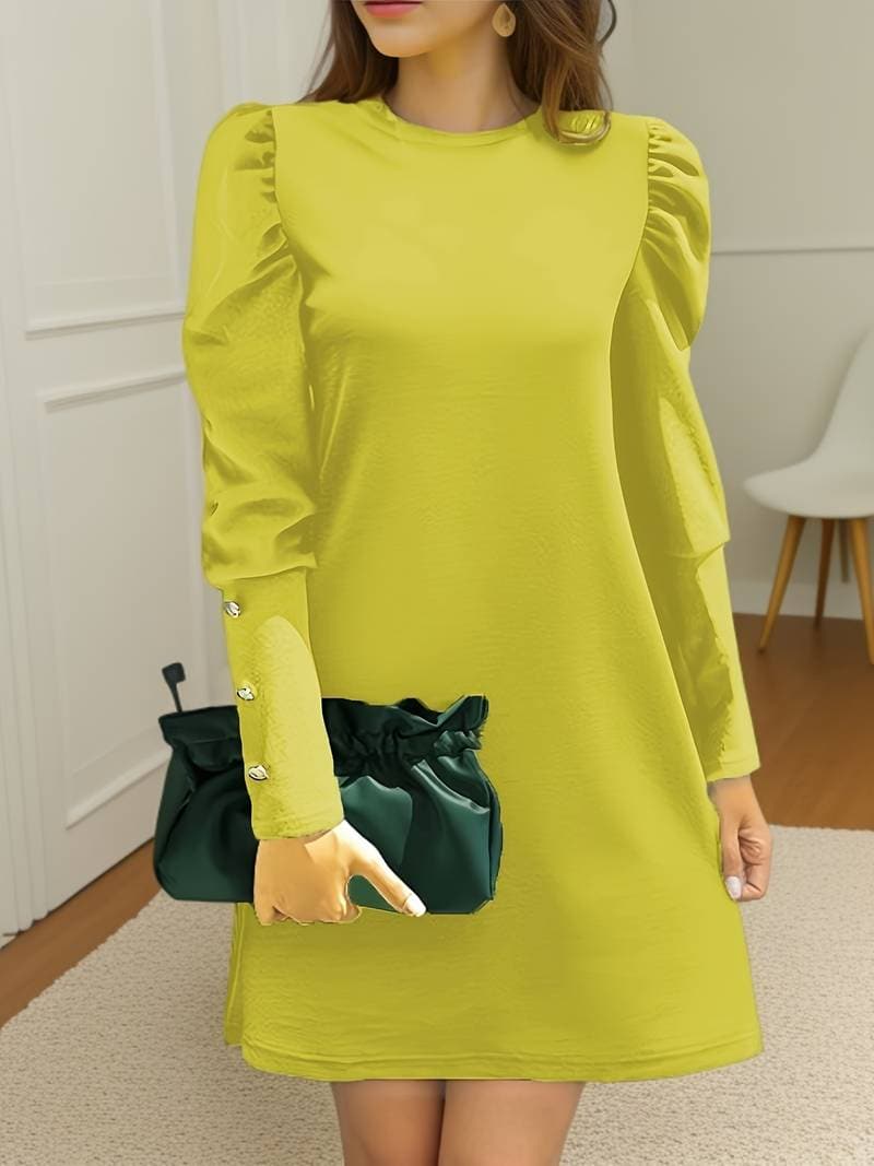 Women's Classic A-Line Dress with Buttons