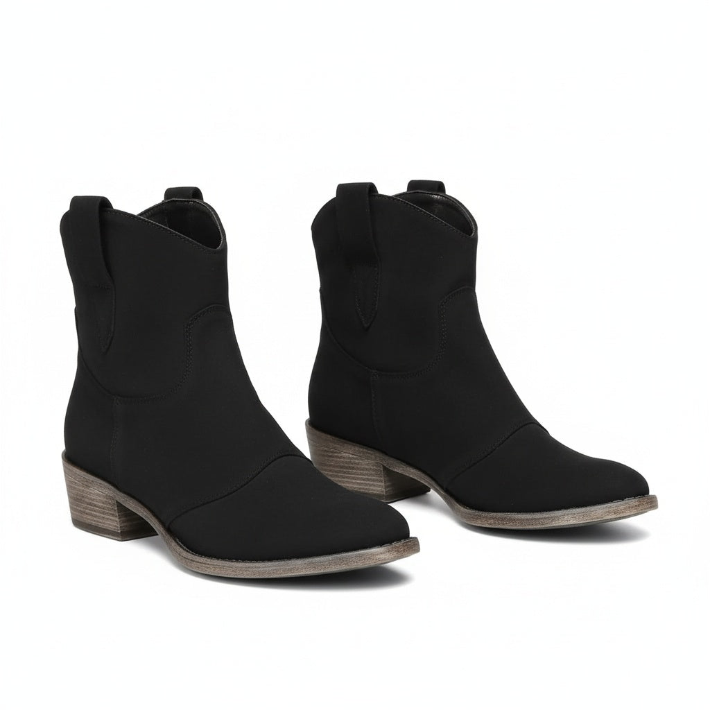 Retro Western Low Ankle Boots