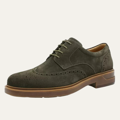 Luxury Suede Leather Tie Oxford Men's Dress Shoes - Nocini