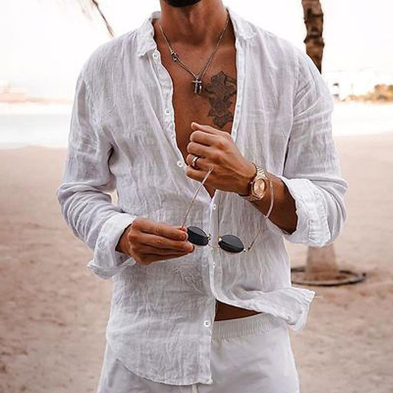 Relaxed Fit Men's Linen Summer Shirt