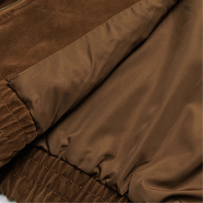 Classic Men's Vintage Suede Bomber Jacket
