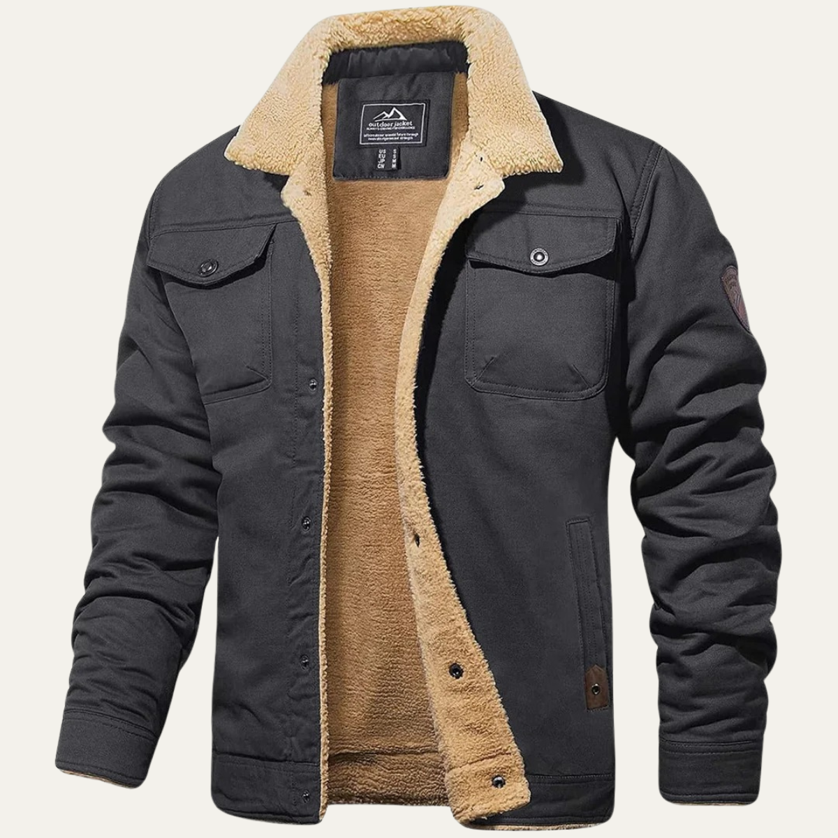 Warm Waterproof Men's Fleece Lined Winter Jacket