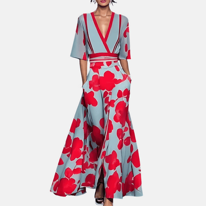 Ladies Beautiful Flower Long Dress