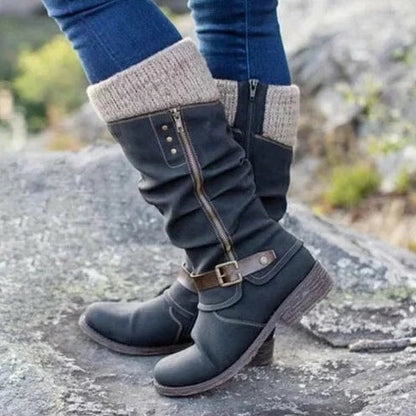 Teresa - Fashionable Buckle High Boots for Women
