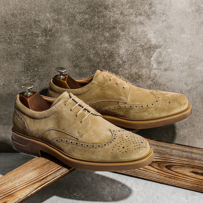 Luxury Suede Leather Tie Oxford Men's Dress Shoes