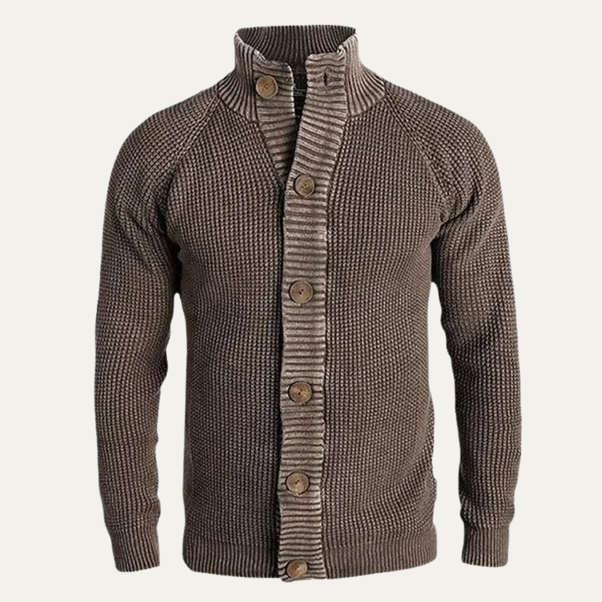 Thick Mens Knitted Winter Sweater with High Neck - Nocini