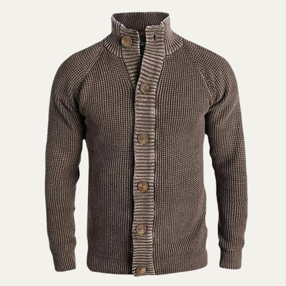 Thick Mens Knitted Winter Sweater with High Neck - Nocini