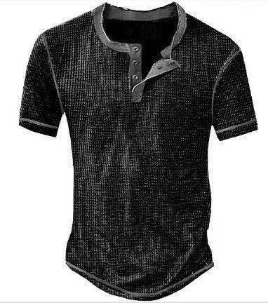 Classic Men's Short Sleeve Henley Tee - Nocini