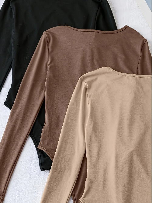 Comfy 3-Pack Long Sleeve Women's Bodysuits