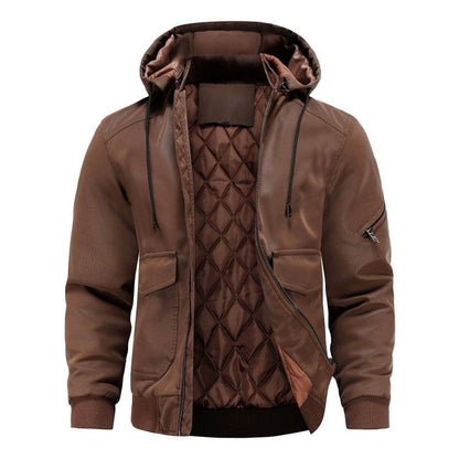 Premium Leather Bomber Jacket with Quilted Lining