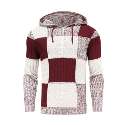 Cozy Men's Long Sleeve Cable Knit Hoodie