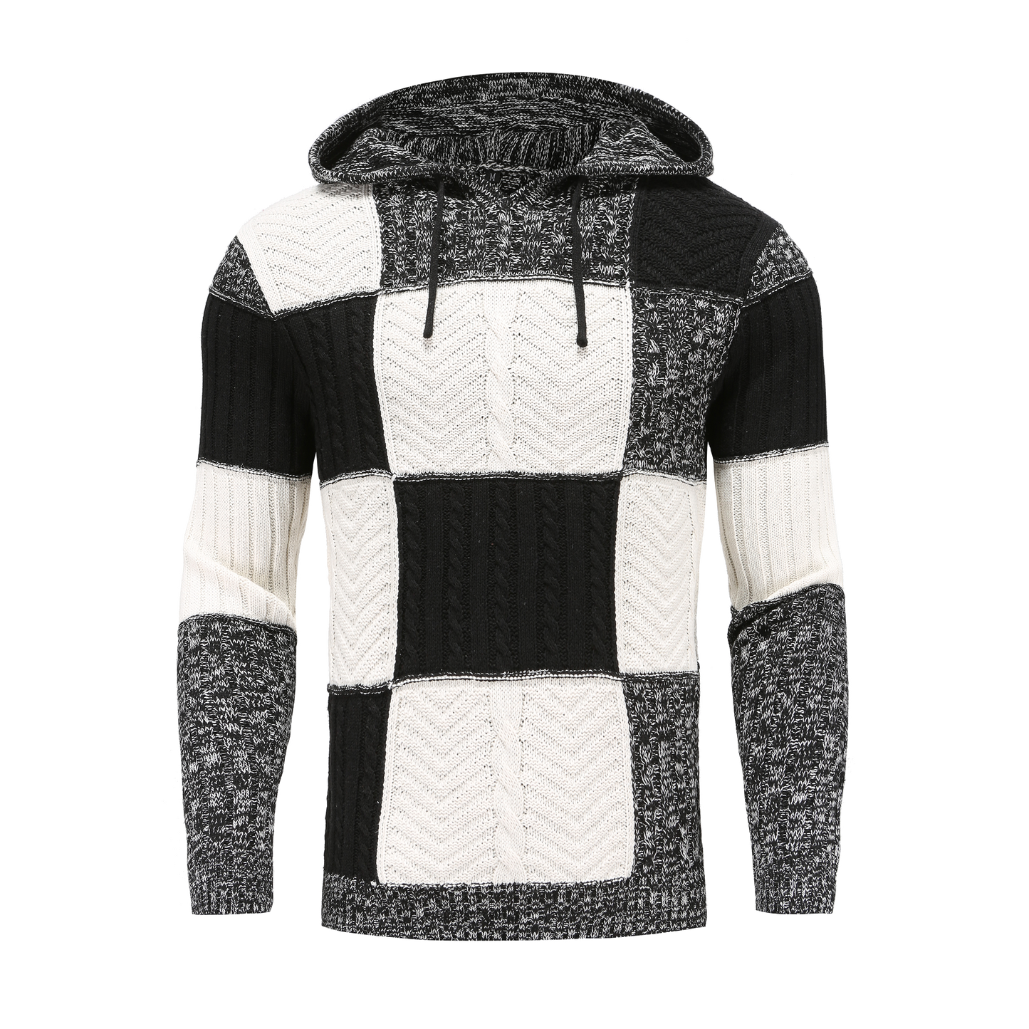 Cozy Men's Long Sleeve Cable Knit Hoodie - Nocini